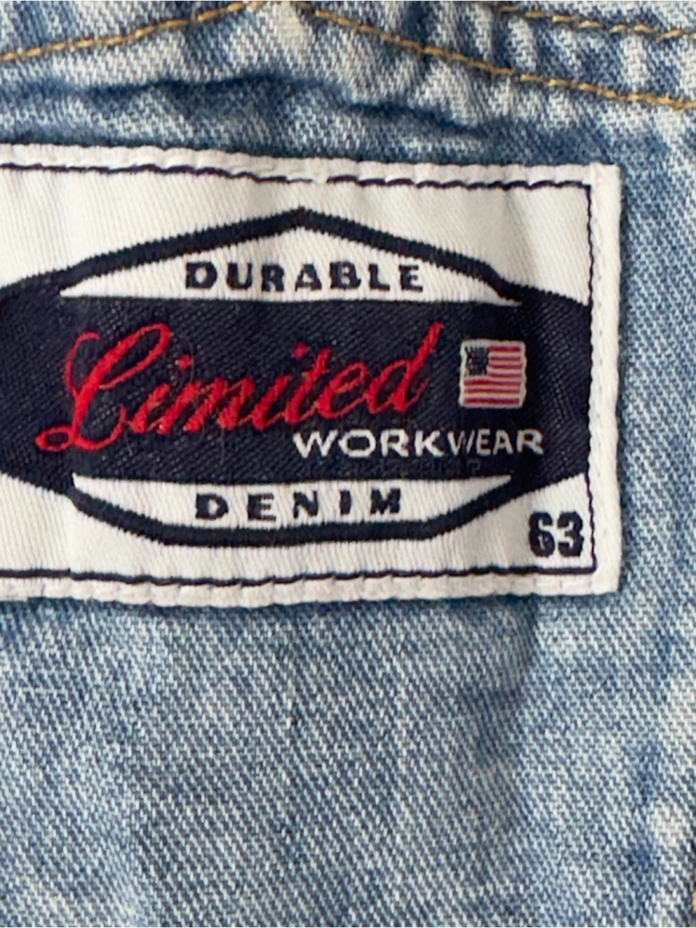 Vintage 90s Limited Denim Bib Overalls Medium Blue Slouchy Straight Leg Workwear - Picture 5 of 16